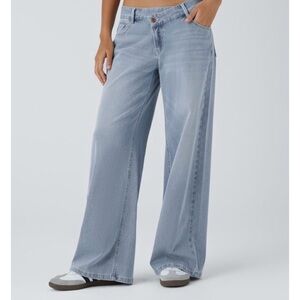 Women's Light Blue Wide-Leg Jeans Size Small Extratall